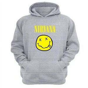 Genérico - Polerón Canguro Nirvana Gris Claro Talla L Unisex