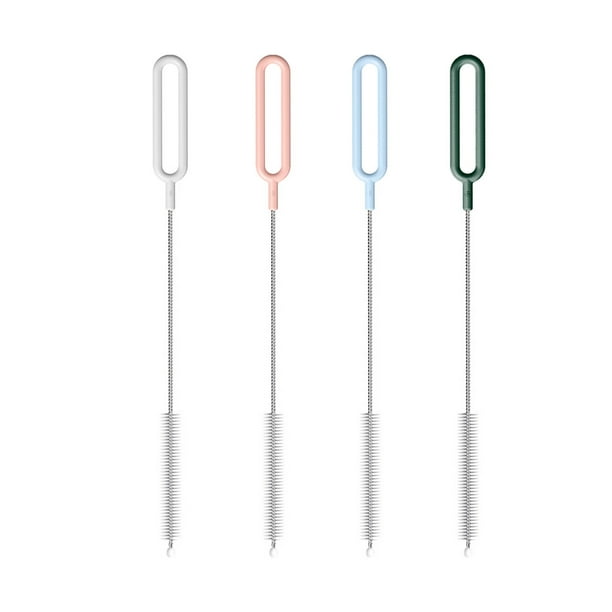 Cepillo limpiador de pajitas (paquete de 4) para limpiar botellas de agua, pajitas Boba y vasos para batidos.