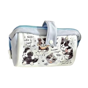 Magideal - Estuche Para Lápices Para Perros, Estuche Para Lápices, Lona, Portalápices, Bolsa De Maquillaje Para Bolígrafos Para Cachorros, Bolsa De Papelería P Cachorro De Border Collie