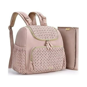Mommore - Mochila Pañalera Elegante Pequeña Con Bolsillos Térmicos - Rosado