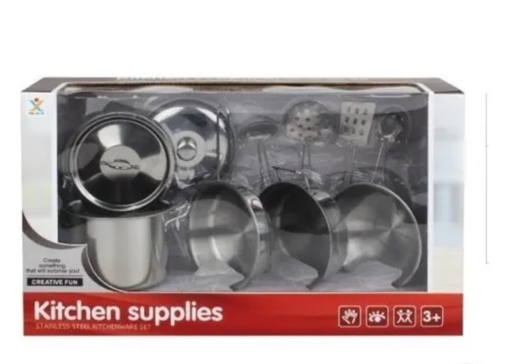Genérico - Set De Ollas Y Utensilios Metálicos Para Niñas