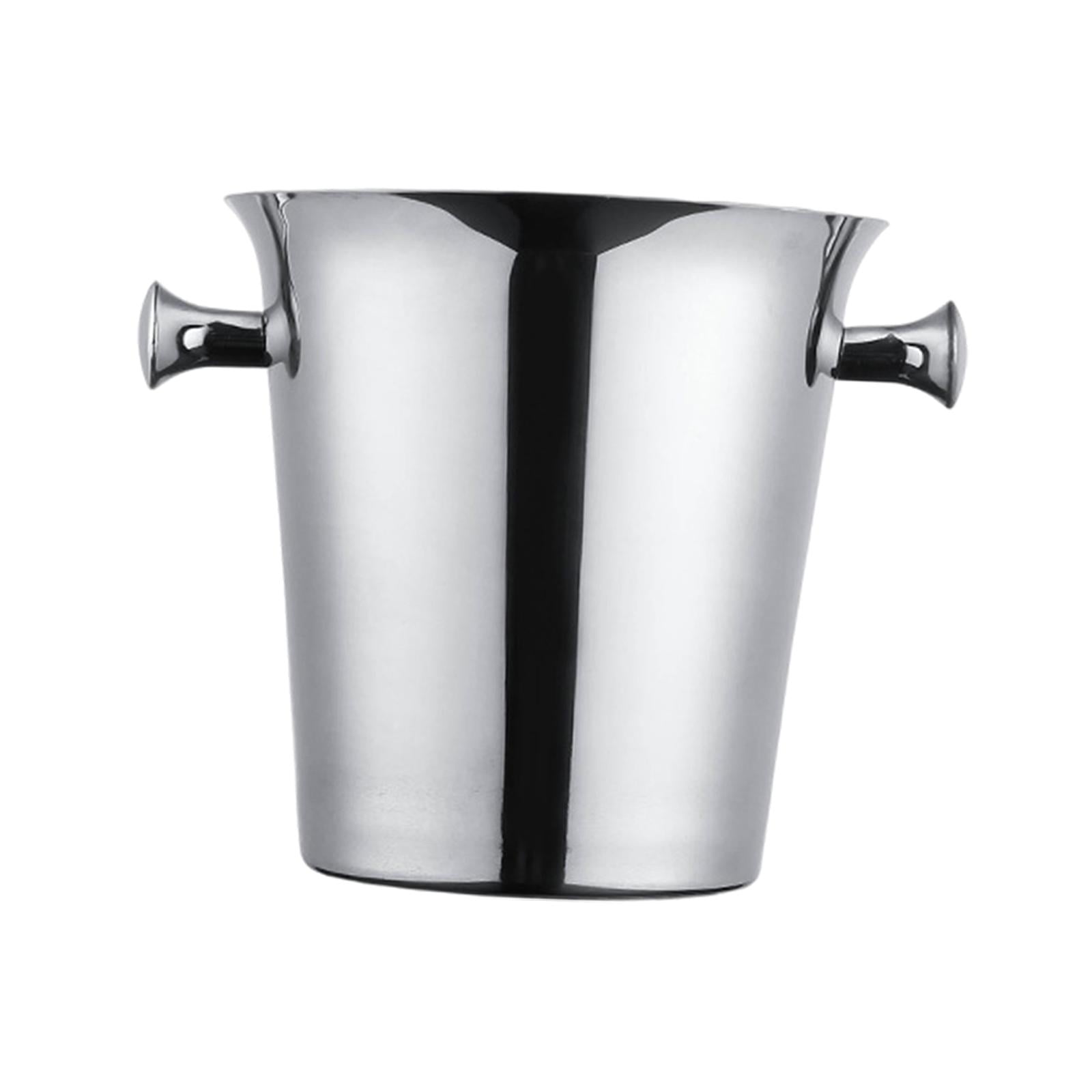 Bothyi - Cubo De Hielo De Acero Inoxidable Cubo De Vino Enfriador De Vino Enfriador De Botellas Para Bebidas Astilla