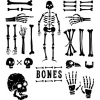 Rienda Libre Graphics - Decomural Happy Halloween Skeleton Bones Set Ws-47088