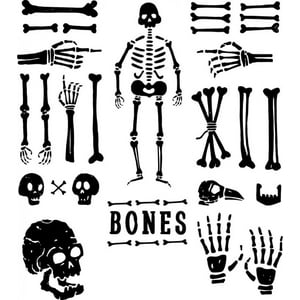 Rienda Libre Graphics - Decomural Happy Halloween Skeleton Bones Set Ws-47088