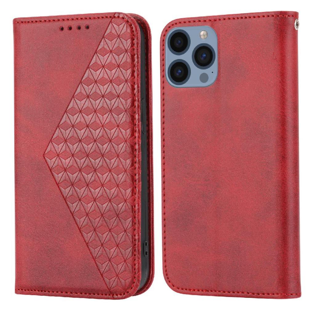 Funda Flip Foxdock Para Iphone 12 , Estilo Billetera Con Diseño Rombo, Correa De Mano Y Soporte, Uso Diario