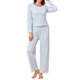 thumbnail image 2 of INSPIRE CHIC Conjunto de Pijama de Encaje para Mujer con Rayas de Manga Larga 2 Piezas Conjunto de Top y Pantalones Conjunto Lindo a Juego 2026 Otoño Invierno L Azul, 2 of 6