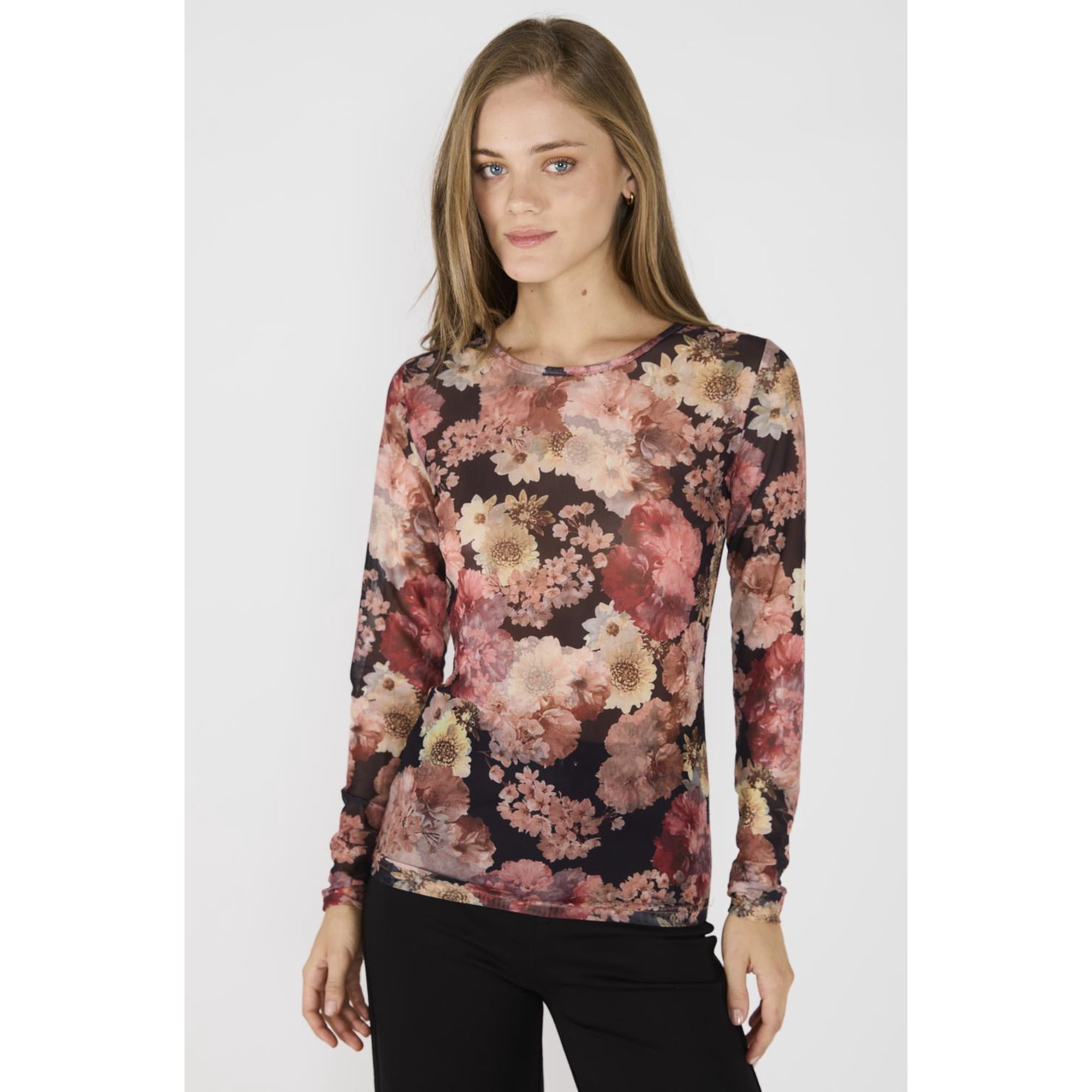 Eclipse - Polera Mesh María Burdeo Vino L