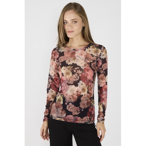Polera Mesh María Burdeo vino S