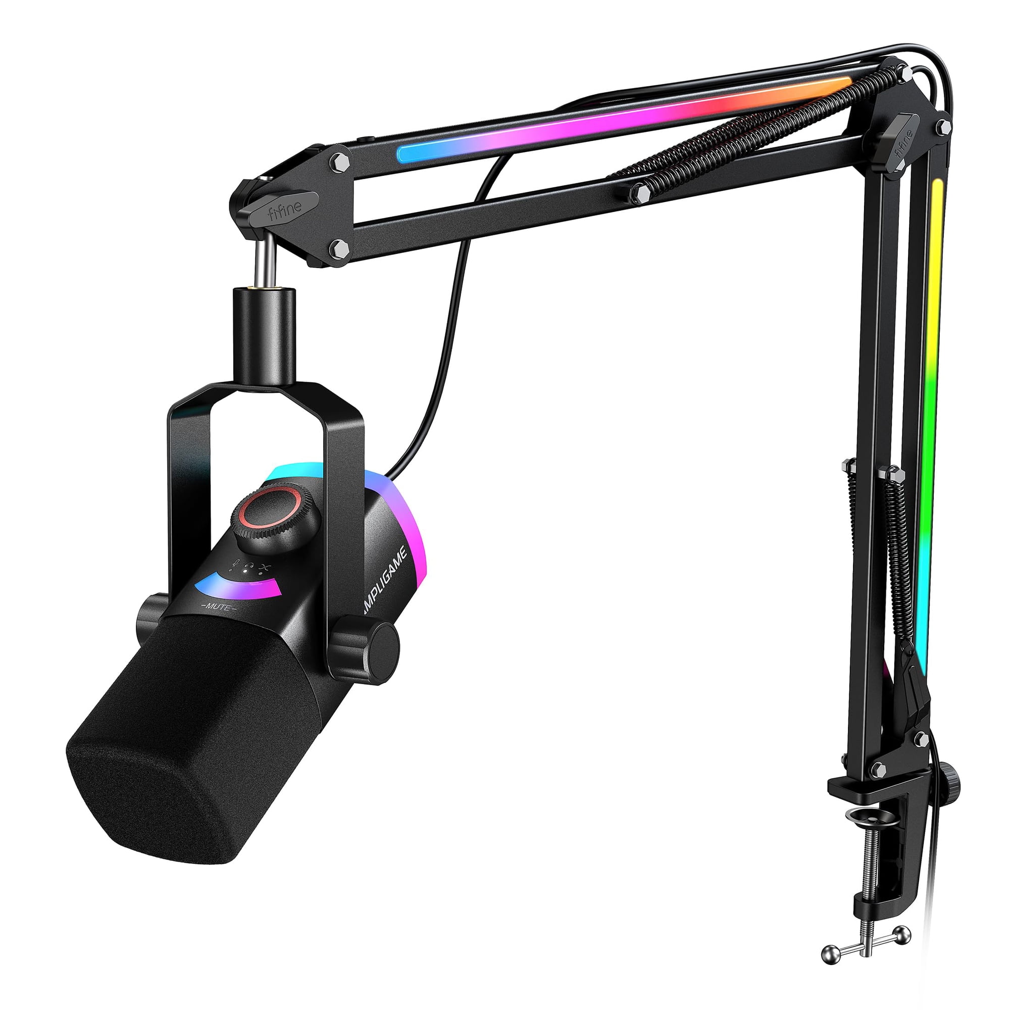 Micrófono Para Juegos Fifine Am8prot Xlr/usb Dynamic Con Boom Arm