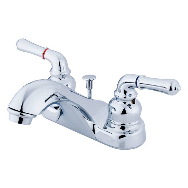 Grifo para baño Kingston Brass KB0821 de 10 cm, centro de 4 pulgadas, cromo pulido