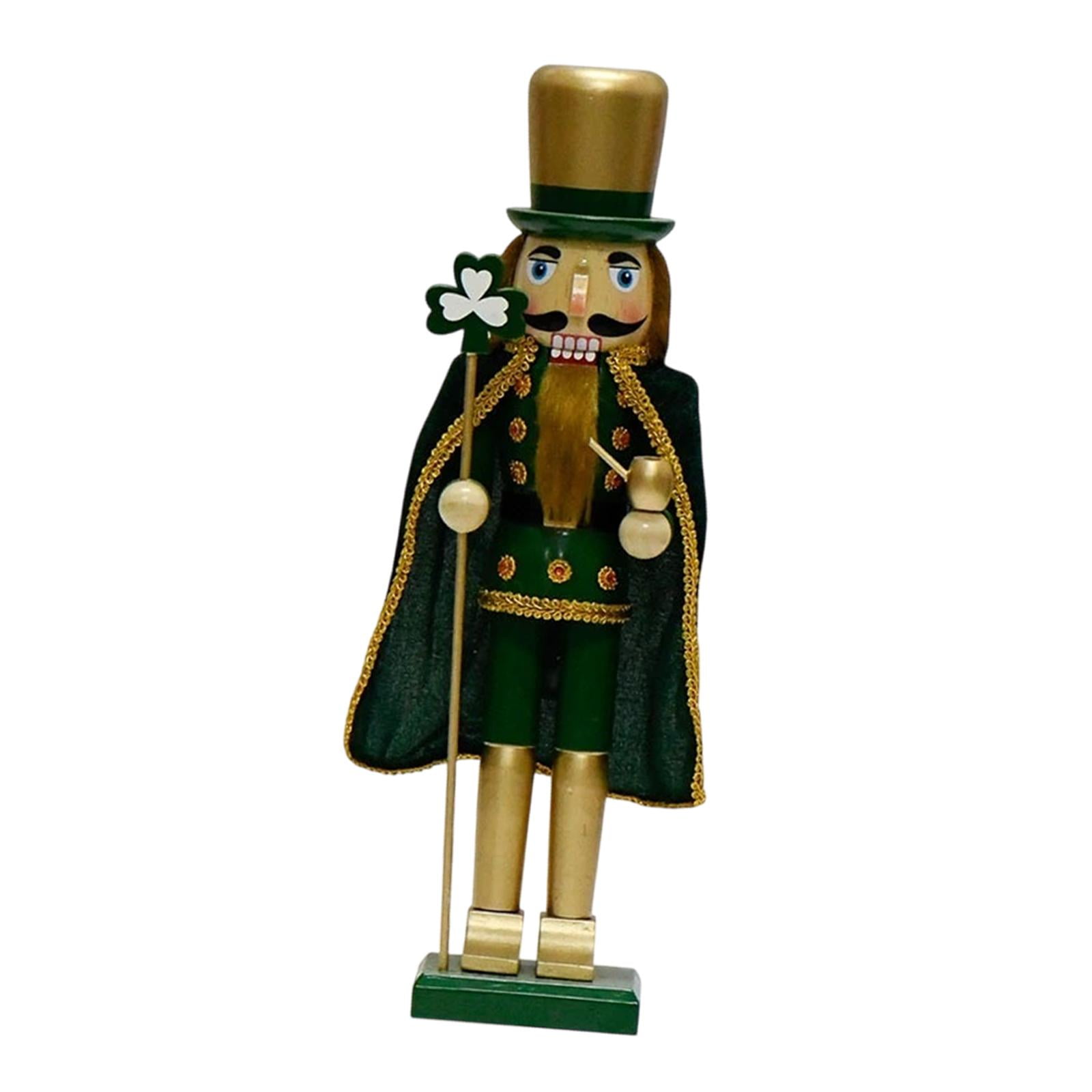Magideal - Cascanueces De Madera Figura St Patricks Decoración Doll Doll Decoración Del Hogar Ornamento Irlanda Hecho Títer De Títeres Para Estanterías Encimera