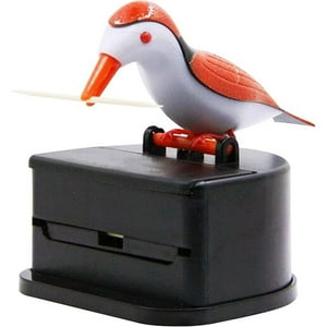 Veat00L - Dispensador De Palillos De Dientes Para Pájaros Pequeños, Soporte Automático Para Palillos De Dientes Con Una Caja De Palillos De Dientes, Decoración De Cocina De Plástico Portátil, 1 Unidad