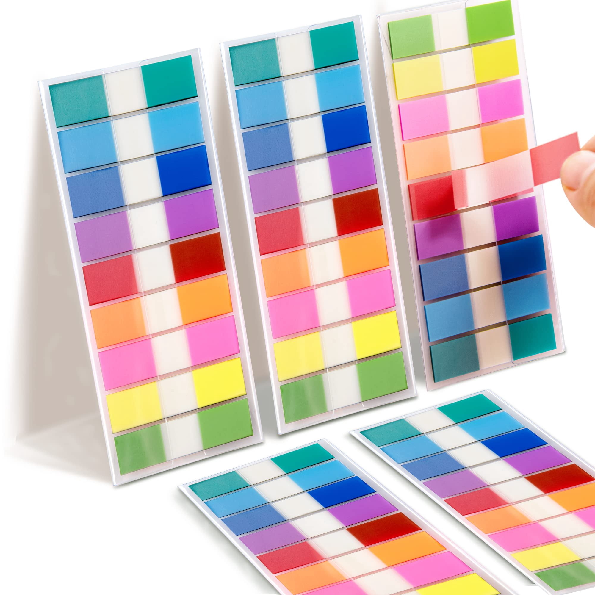 Etiquetas Adhesivas Golcellia Writables, 900 Unidades, Transparentes, 9 Colores