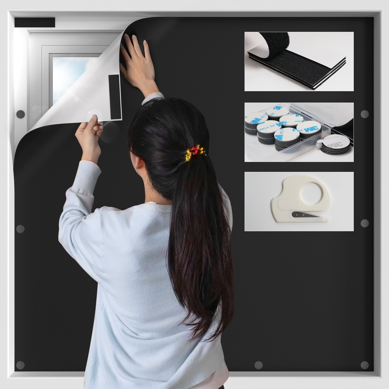 Cubierta Opaca Para Ventana Bksai, 100% Opaca, 145 X 200 Cm, Paquete De 2