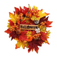 Magideal - Otoño Halloween Corona Puerta Delantera Decoración 16 Pulgadas Mesa
