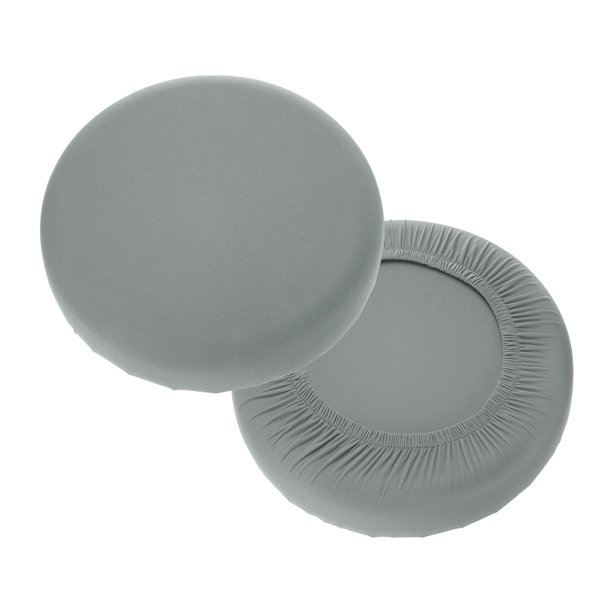 Uxcell 2 Paquete de Fundas para Taburetes Redondas 11-15" Lavables a Prueba de Polvo con Elástico Fluorescente Plata Gris
