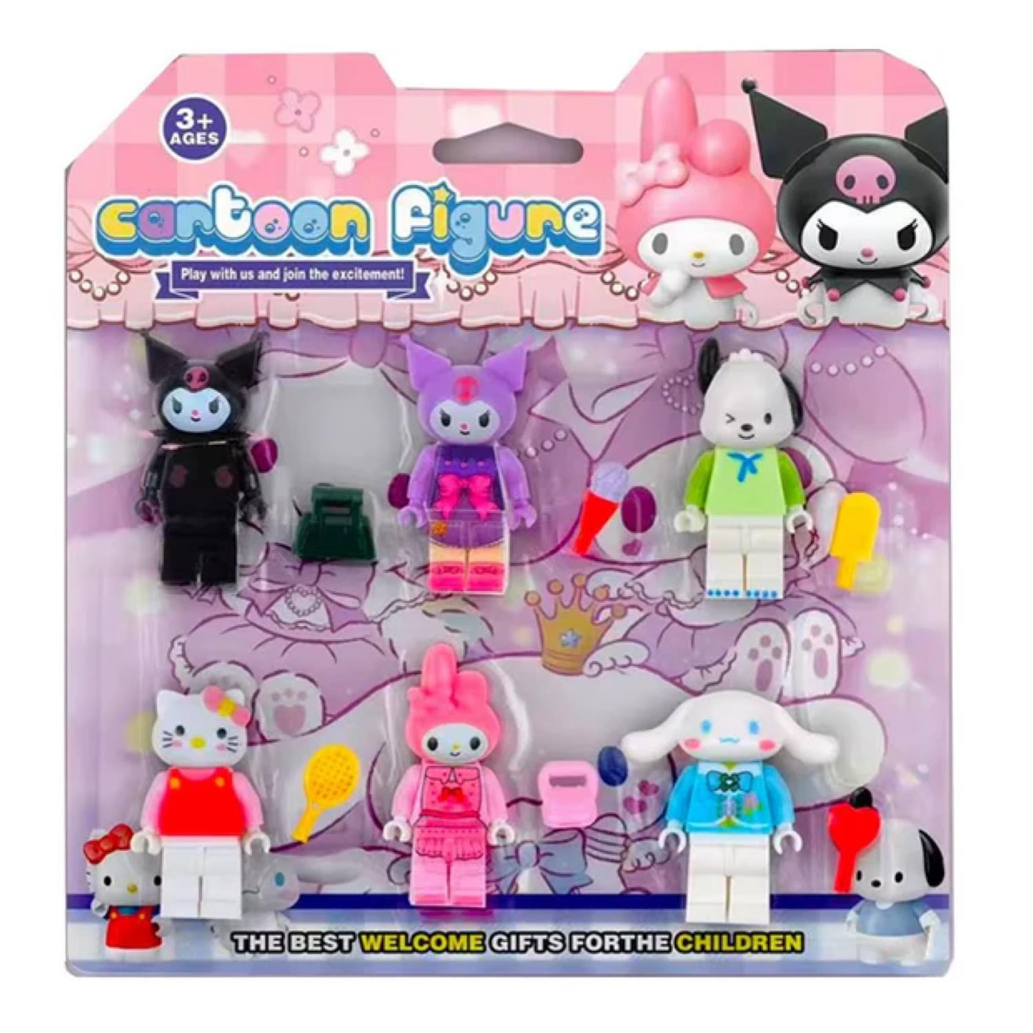 Genérico - Juguete Figuras Set Kitty Kuromi 6 Piezas Accesorios