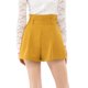 thumbnail image 5 of INSPIRE CHIC Pantalones Cortos Elegantes de Mujer con Lazo Autoadherente, Cintura Alta Tipo Bolsa de Papel, Plisados, XL Amarillo, 5 of 8