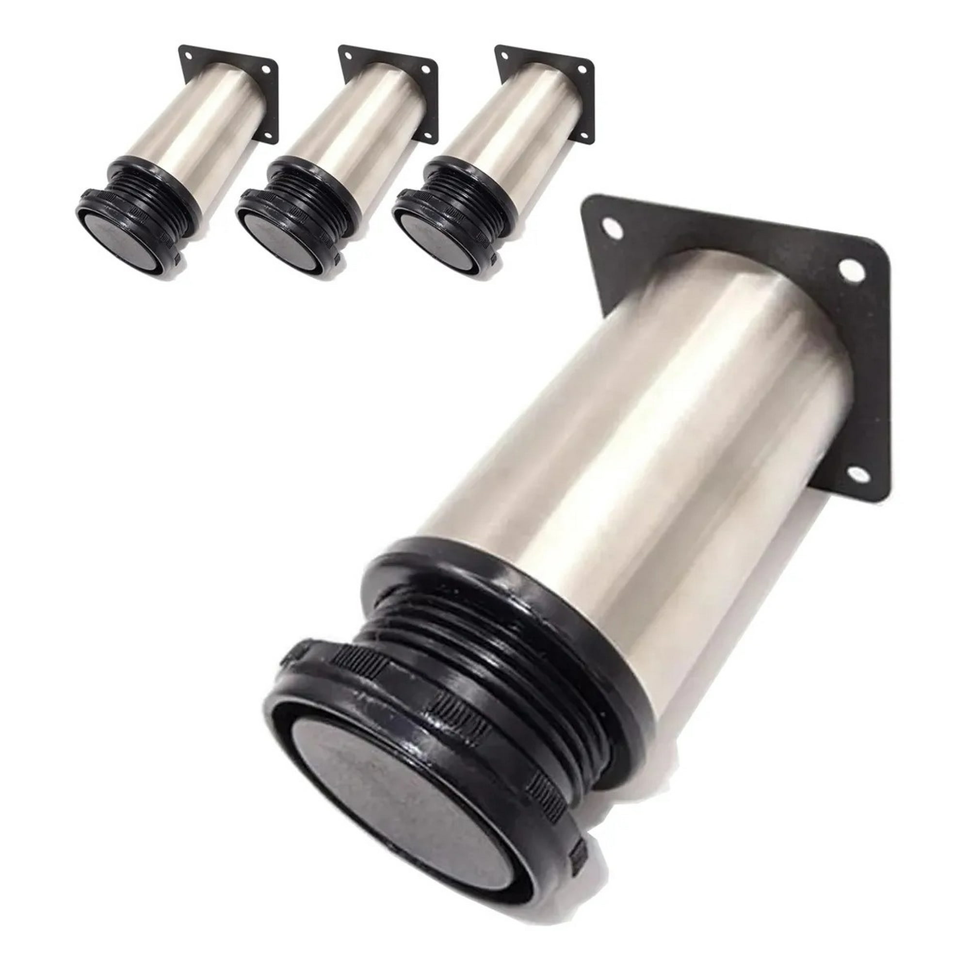 Genérica - Pack De 4 Patas Metálicas Regulables Para Muebles - 10cm