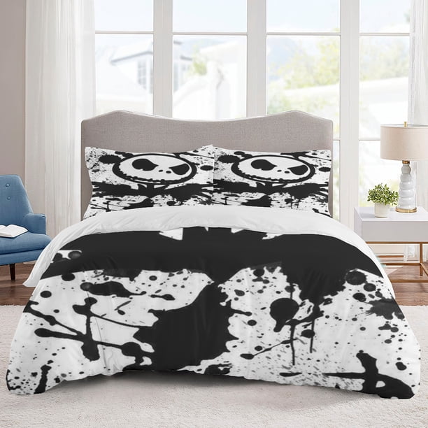 The Nightmare Before Christmas Bedding Sets Cartoon Duvet Cover Lightweight 3 Piece Bet Sets for Kids Boys Girls