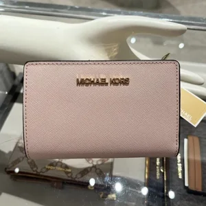 Cartera Michael Kors Bifold Mediana Cuero Crossgrain Powder Blush