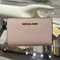 Cartera Michael Kors Bifold Mediana Cuero Crossgrain Powder Blush