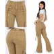 thumbnail image 3 of Jeans Mujer Cargo Flare Tiro Alto Beige 9328, 3 of 6