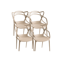 Habita2 Chile - Pack 4 Sillas Comedor Y Terraza Master Polipropileno - Beige
