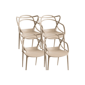 Habita2 Chile - Pack 4 Sillas Comedor Y Terraza Master Polipropileno - Beige
