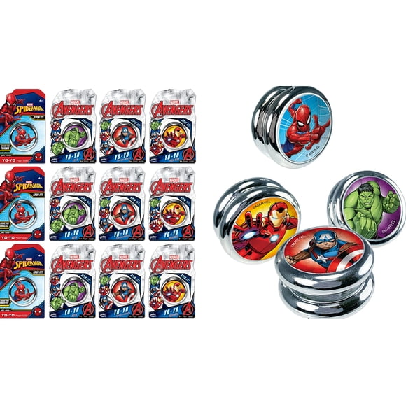 Yo-Yos JA-RU Marvel Avengers & Spiderman para niños (12 unidades)