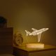 thumbnail image 5 of Lámpara nocturna con forma de avión, ilusión 3D, mesa de madera, alimentación USB, 5 of 7