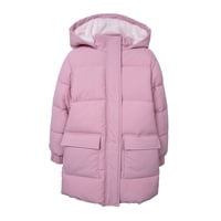 Pillin - Parka Niña Larga Forro Térmico Con Gorro Rosado