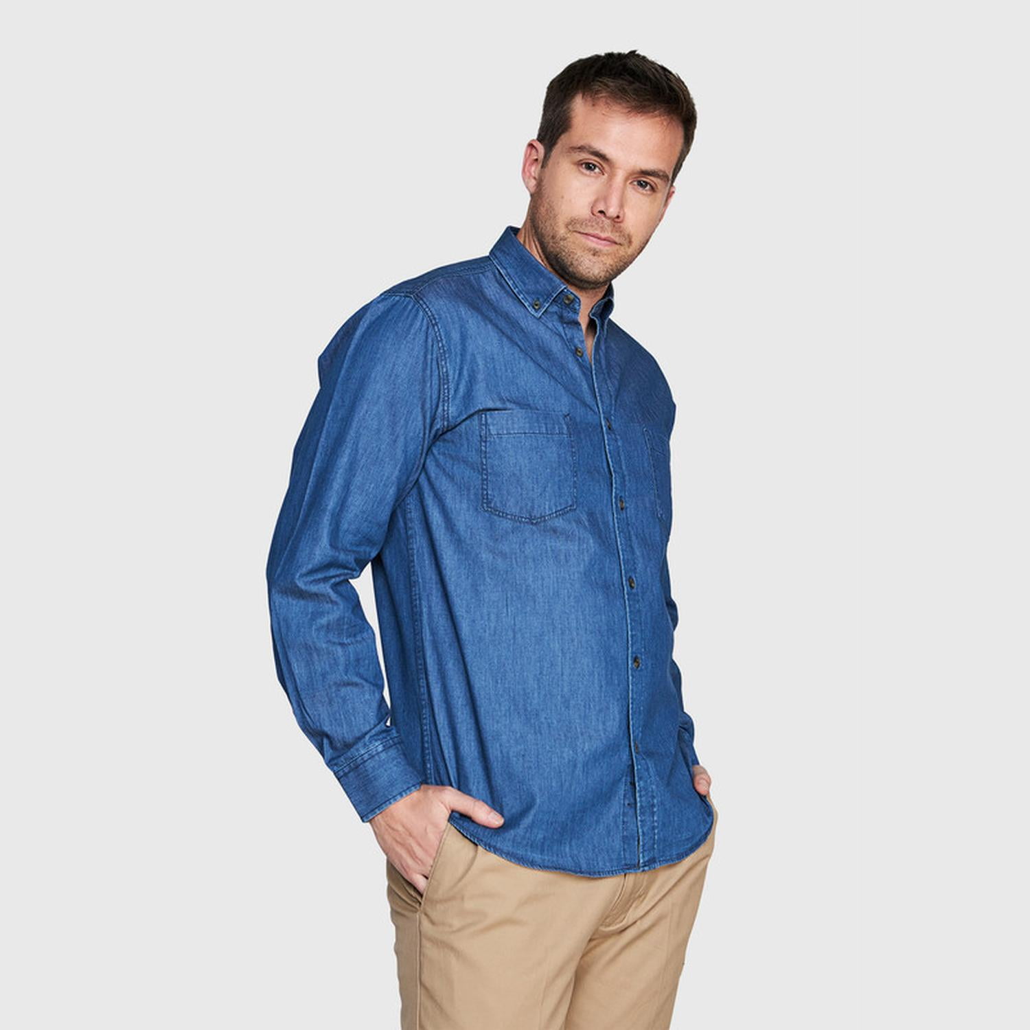 Jayson - Camisa Denim 2 Bolsillos Azul S