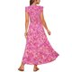 thumbnail image 3 of INSPIRE CHIC Vestido largo floral de mujer con cuello en V, fruncido, con volantes, escalonado, de verano, para la playa, con mangas cortas y bolsillos, talla S, rosa intenso, 3 of 5