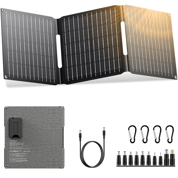 Panel solar portátil ZeroKor de 30 W, plegable e impermeable