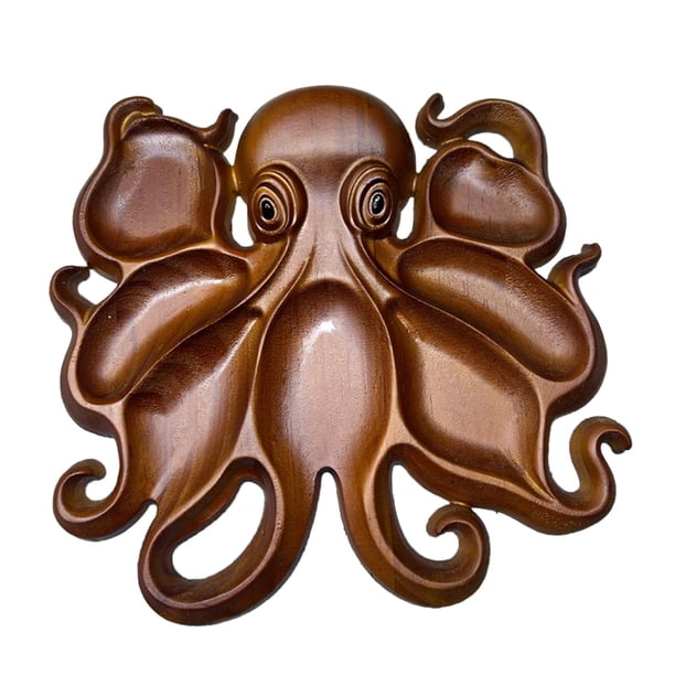 Bandeja De Madera Con Forma De Pulpo Para Embutidos, Aperitivos, Patatas Fritas, Galletas Y Dulces (27 X 26 X 3,3 Cm)