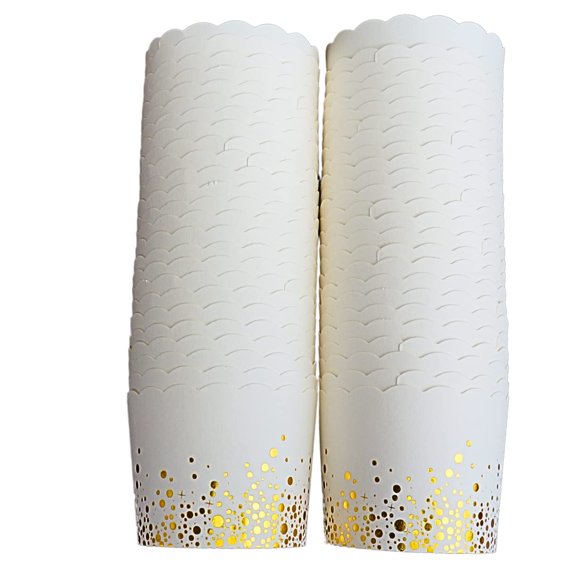 Vasitos para hornear BAKE-IN-CUP 50 unidades, grandes, confeti dorado