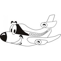 Rienda Libre Graphics - Decomural Cartoon Airplane Aircraft Ws-17920
