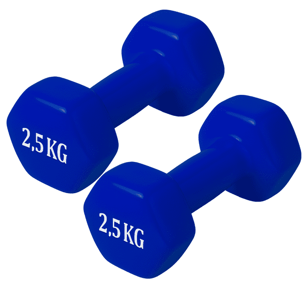 Par de Mancuernas 2,5 kg c/u Total 5 kg Hexagonales de Vinilo