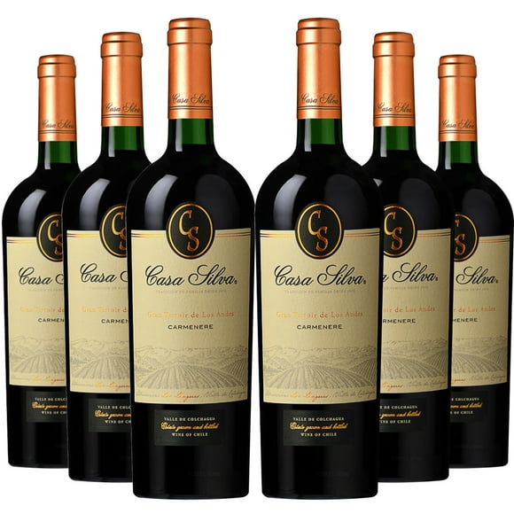 6 Vinos Gran Terroirs Carmenere, 750 Ml, 14%