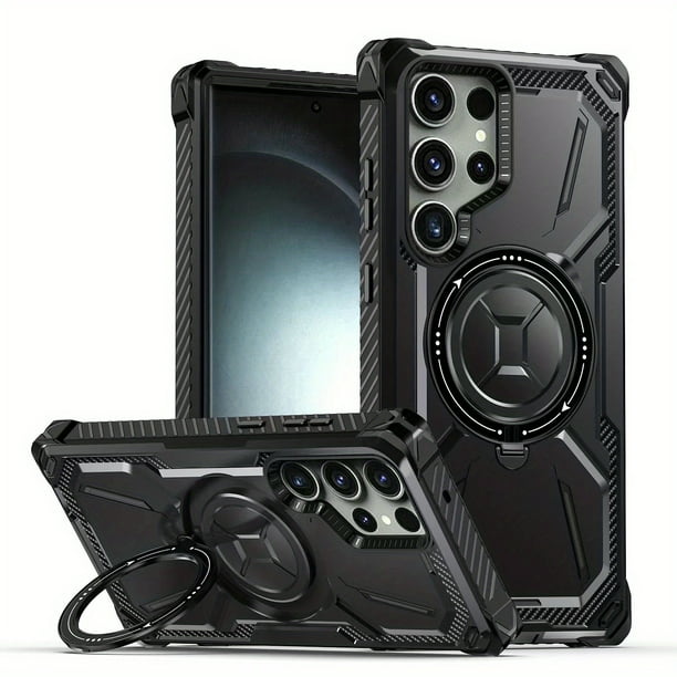 For Samsung Galaxy S23 S22 S21 Ultra S23 Plus Case Metal Kickstand Magnetic Case , Heavy Duty Bumper Shockproof Phone Case