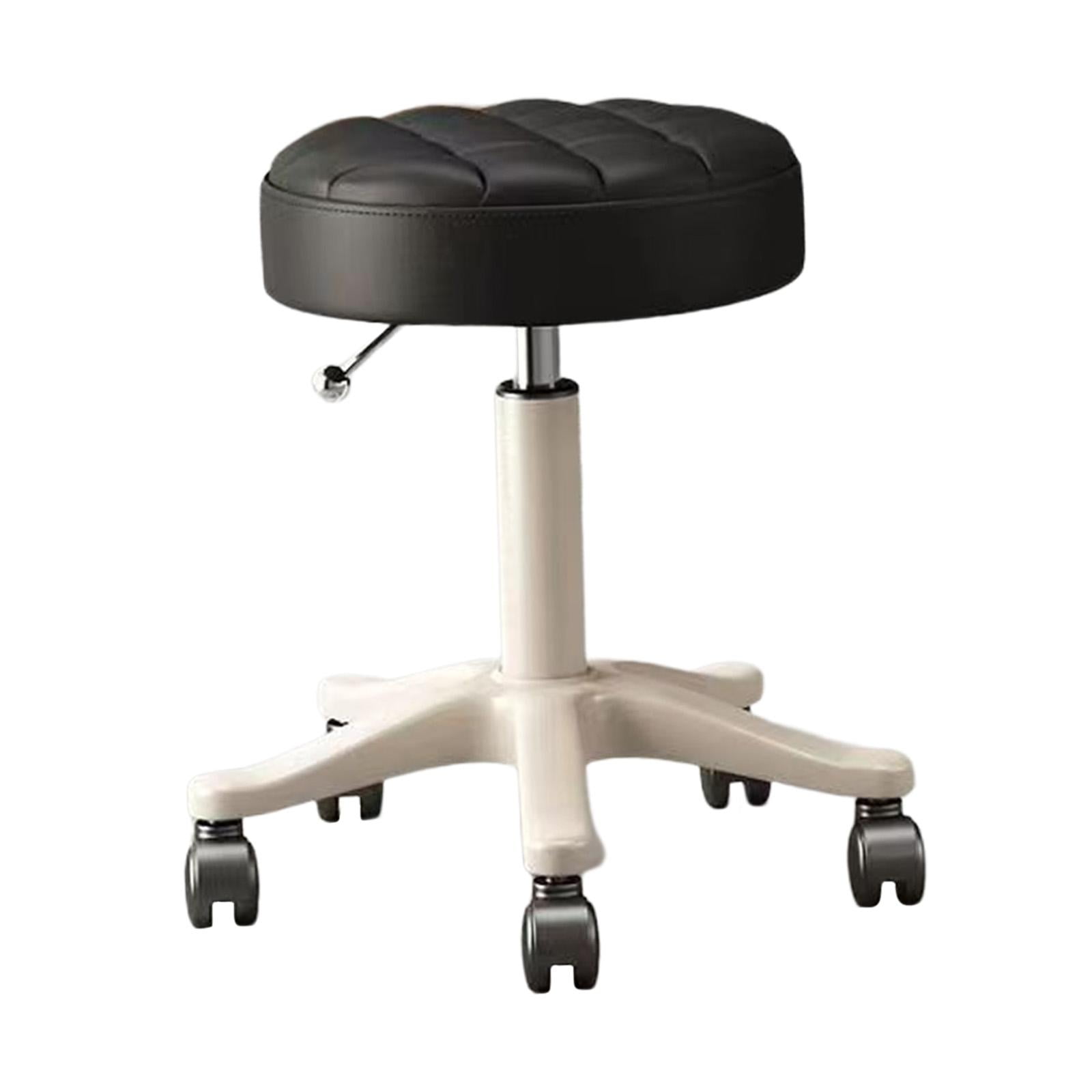 Magideal - Taburetes De Trabajo Para Masajes, Silla De Trabajo, Taburete De Bar Con Ruedas, Cojín De 4,5 Cm De Espesor, Taburete Giratorio Para Spa, Taburete Rod Negro