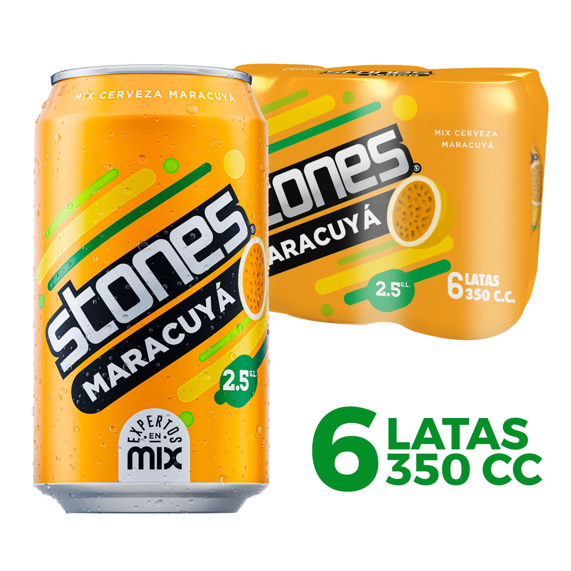 Cerveza Maracuyá 2.5° Pack 6 Lata 6 Un Stones