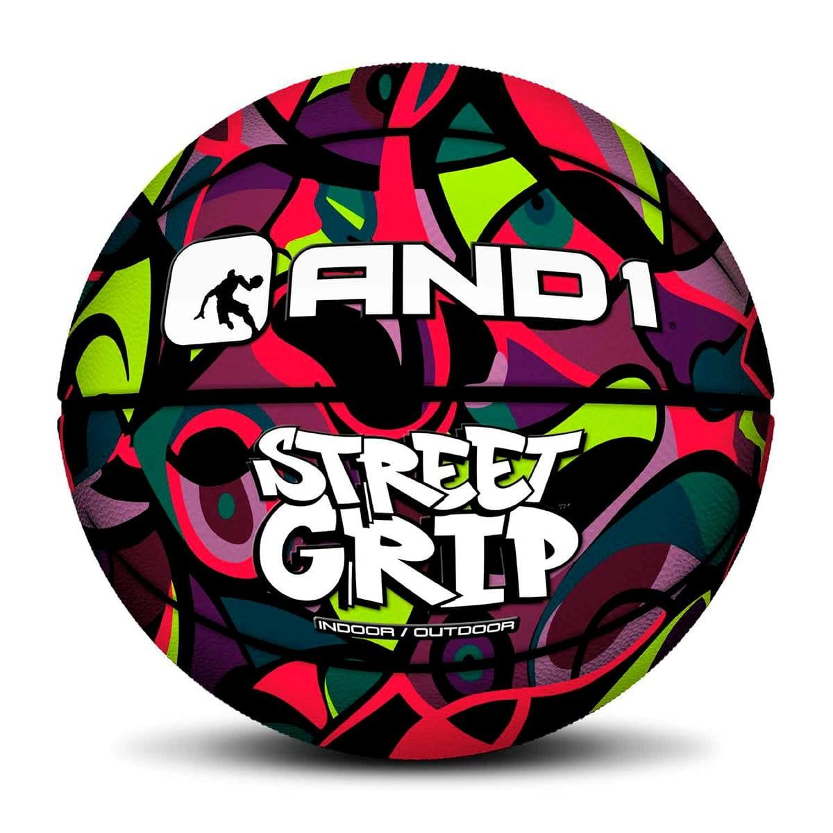 And1 - Balón De Baloncesto De Cuero Premium Street Grip Multicolor Talla 7