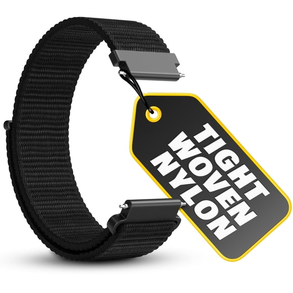 Correa de reloj PIKTIME de 20 mm de nailon negra para Galaxy Watch 6/5/4