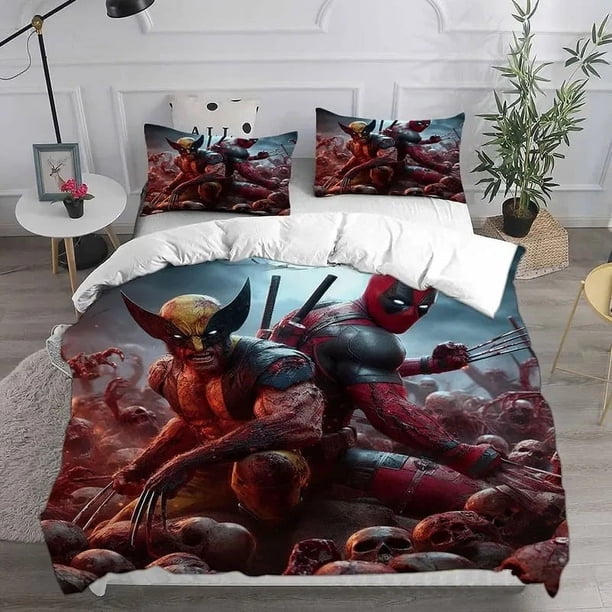 x184 Bed SheetsDuvet Cover Set Cartoon Pattern ing Soft & Comfortable Polyester Full Size Children's Bedroom Decoration 3-Piece Bedding Set (1 Duvet Cover + 2 Pillow Shams) nj184