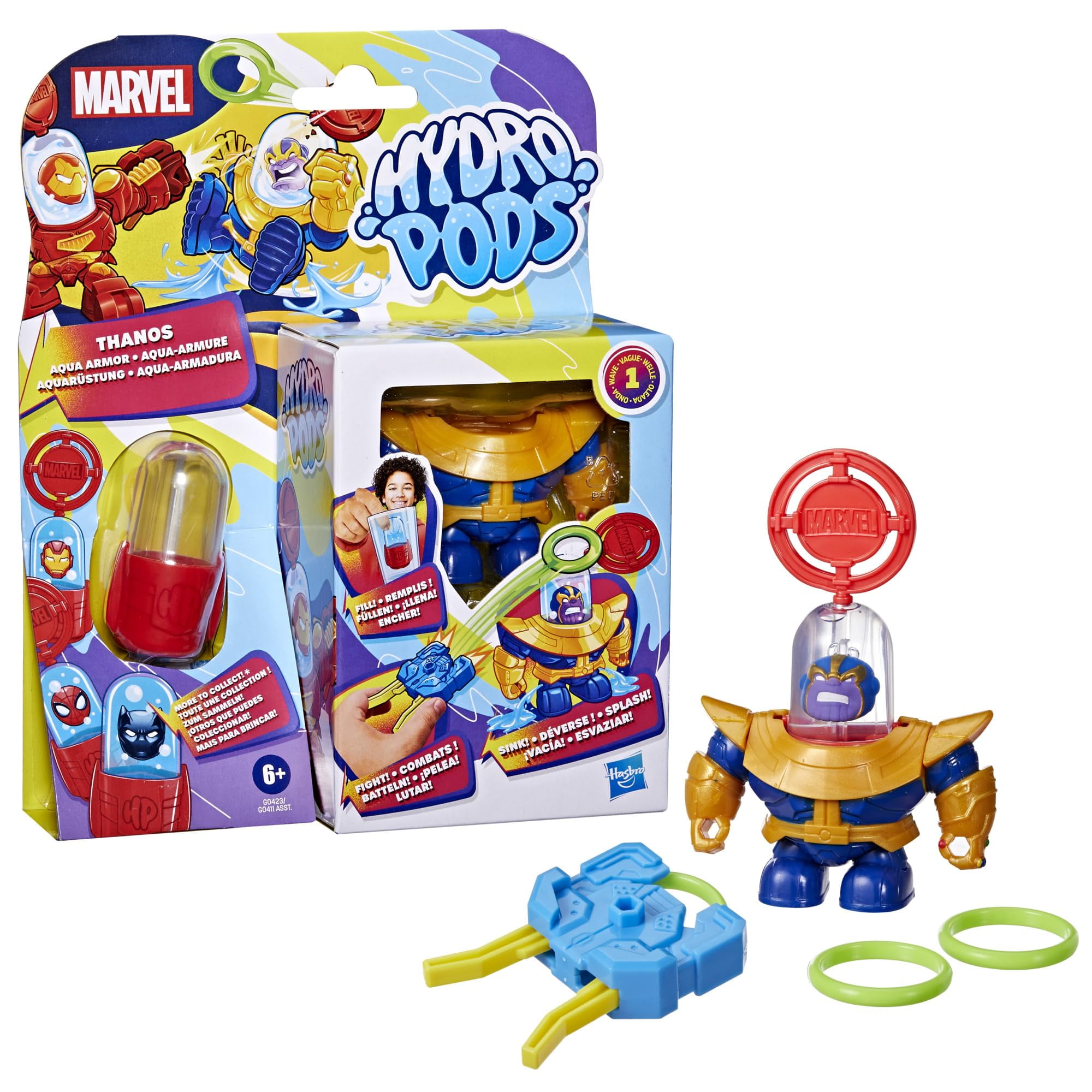 Hasbro - Set De Batalla Hydro Pods Marvel Thanos Aqua Armor Para Niños Mayores De 6 Años
