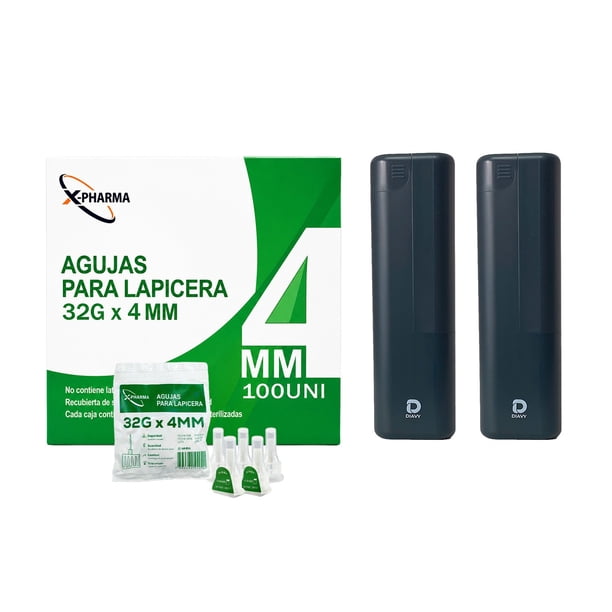Pack x2 Estuche Diavy + 100 Agujas para Lápiz de Insulina