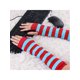thumbnail image 5 of GUANTES SIN DEDOS PARA MUJER INSPIRE CHIC, CALENTADORES DE BRAZO TEJIDOS CON ESTAMPADO, LONGITUD HASTA EL CODO, AZUL ROJO, 5 of 6
