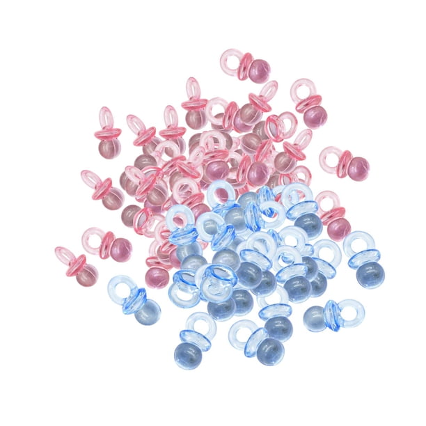 100 Uds. Cuentas Acrílicas para Chupete de Bebé, Regalos de Fiesta, Accesorios DIY, Fabricación de Cuentas, Fabricación de Joyas, Decoración de Mesa a Rosado azul